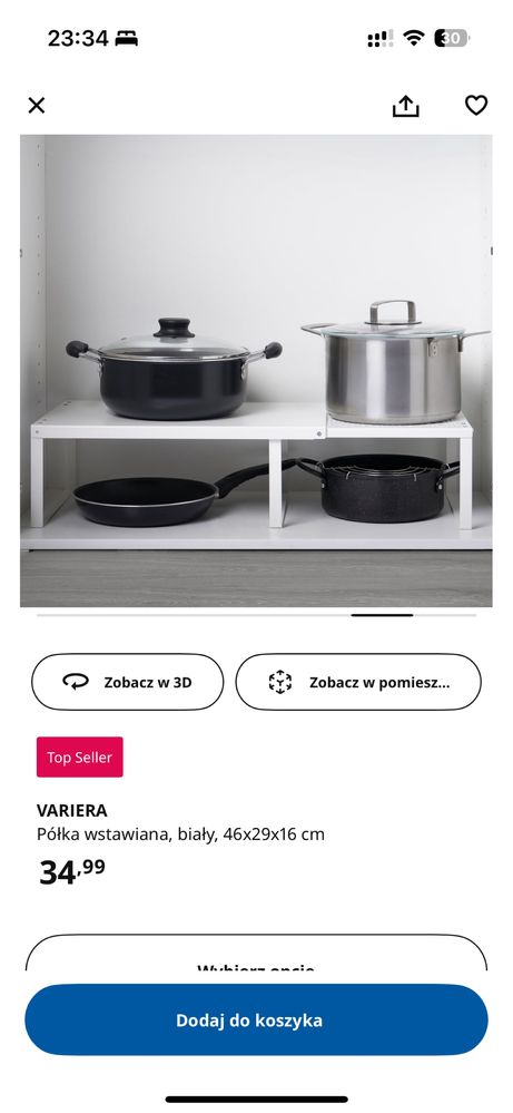 2 szt półek IKEA VARIERA regulowana szer