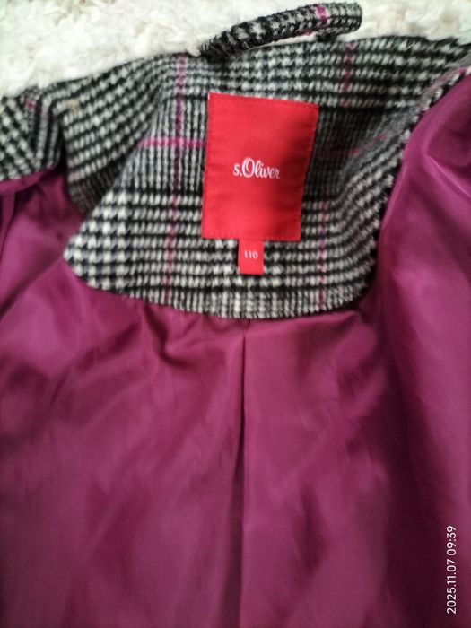 вовняне картате пальто для дівчинки S.Оliver на 5 років