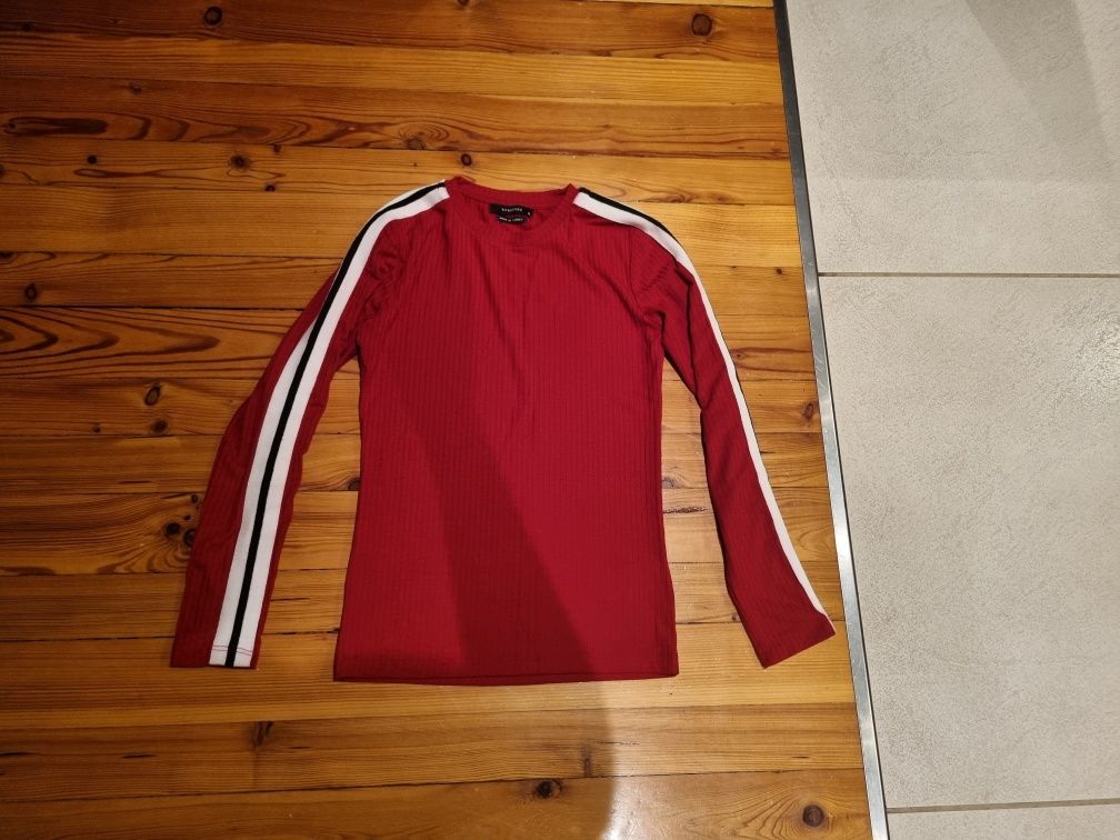 NOWA czerwona bluzka Reserved 36 S bluzeczka z lampasami