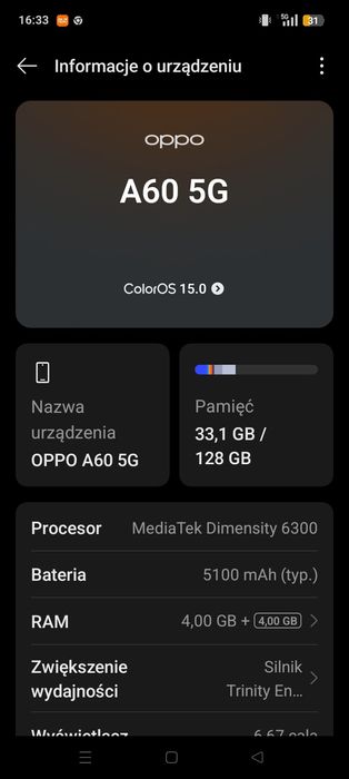 Nowy oppo a60  5 g   poza siecią zakup dodatki