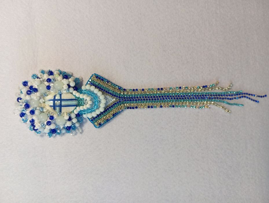 Брош Мотанка блакитна