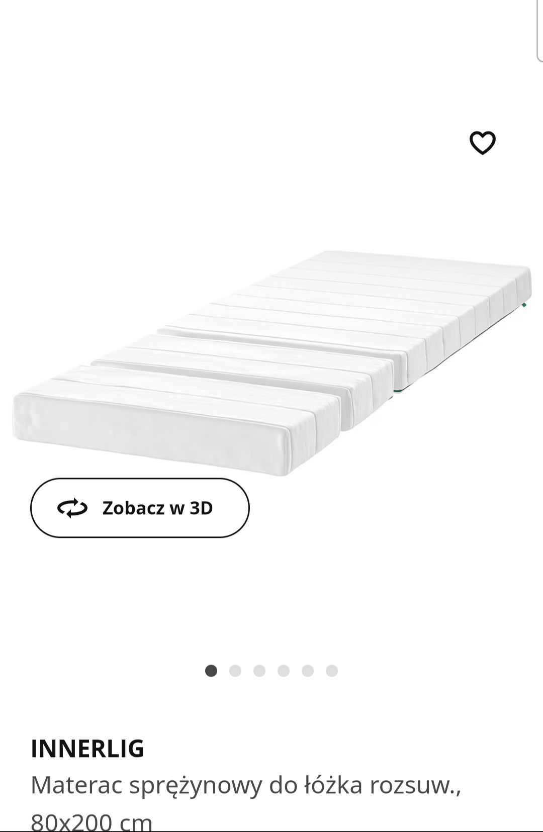 Materac do łóżka dziecięcego rosnącego IKEA INNERLIG