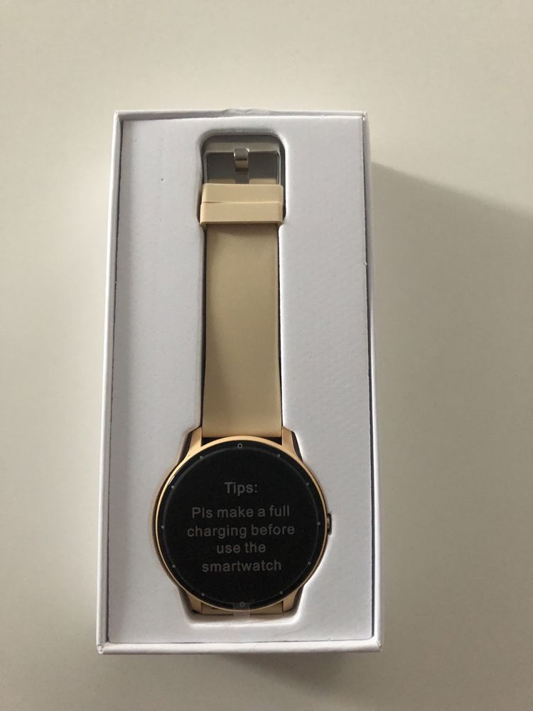 Smartwatch inteligentny nowy zegarek kolor szampan