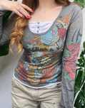 Top bluza y2k grunge wzory diamenciki r M
