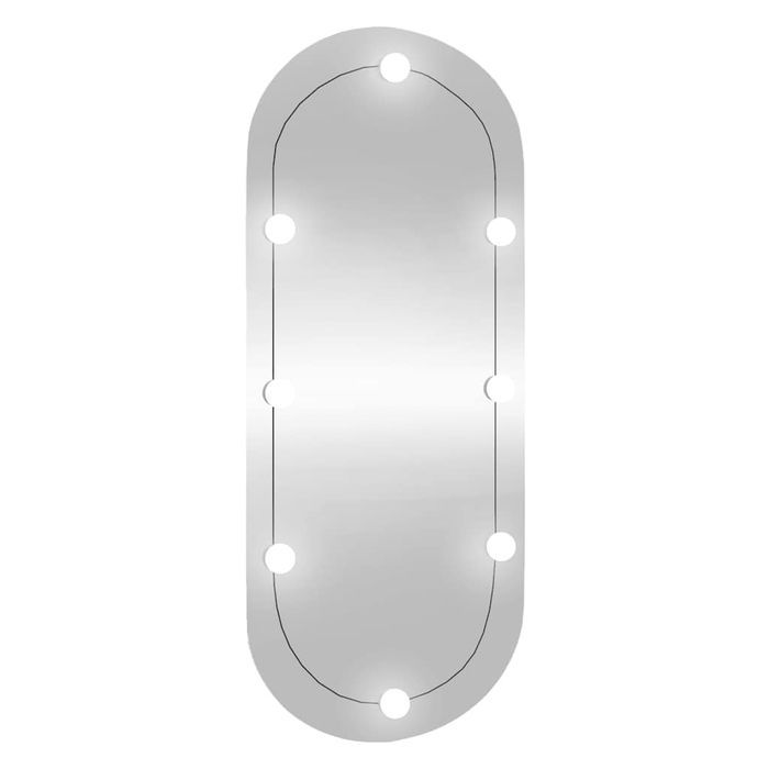 vidaXL Lustro ścienne z LED, 45x100 cm, szklane, owalne