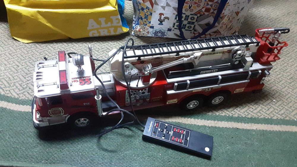 Carro Bombeiros rescue boom n55 New Bright 1990