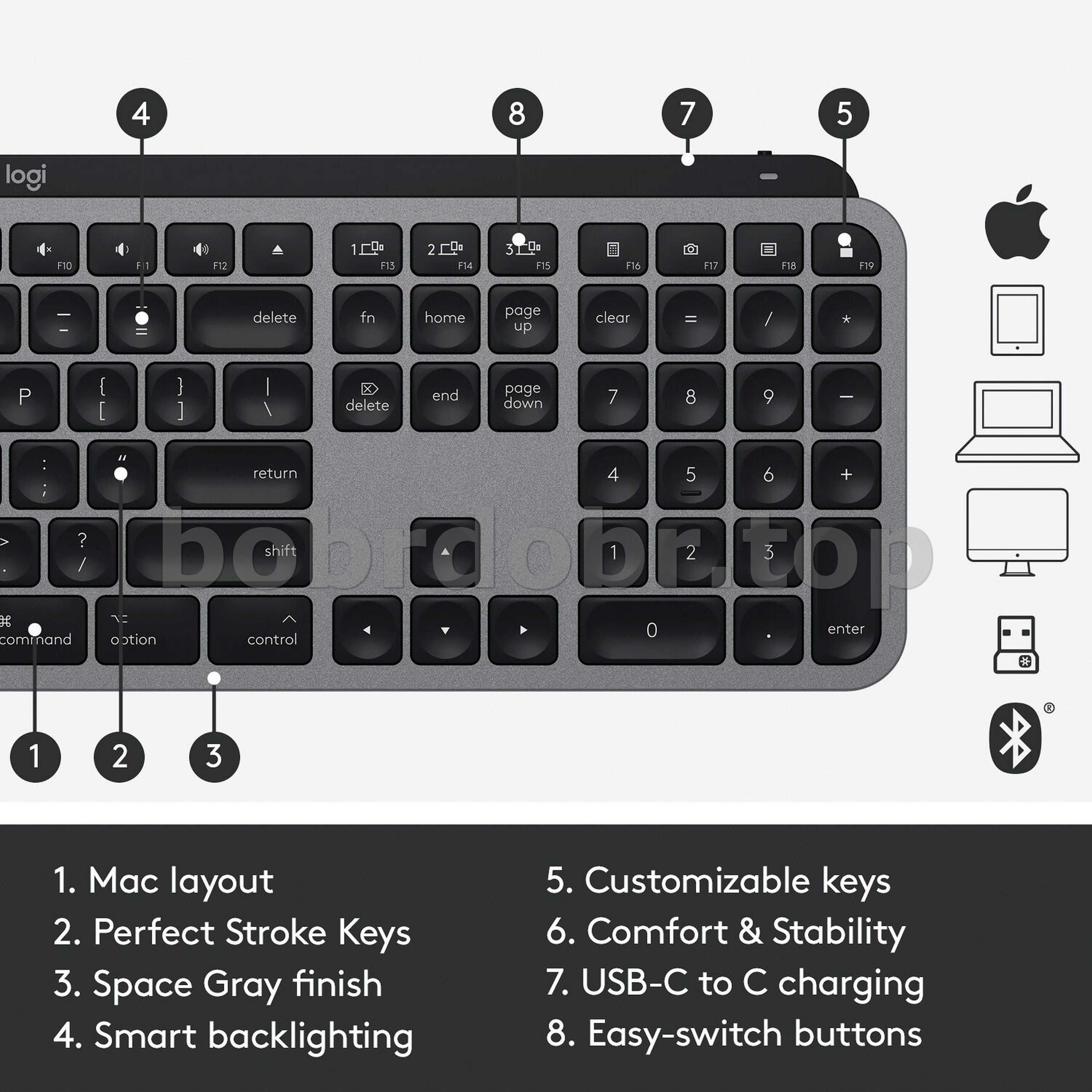 Клавиатура беспроводная Logitech MX Keys for Mac (US • ANSI)| ГАРАНТИЯ