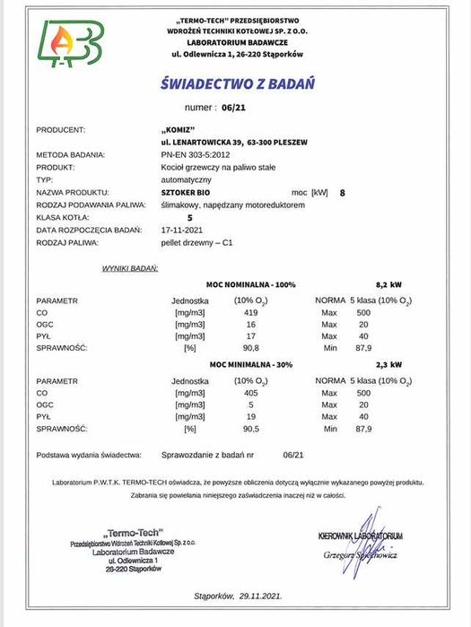 kocioł na pellet Sztoker BIO 8 kW - Maksimus