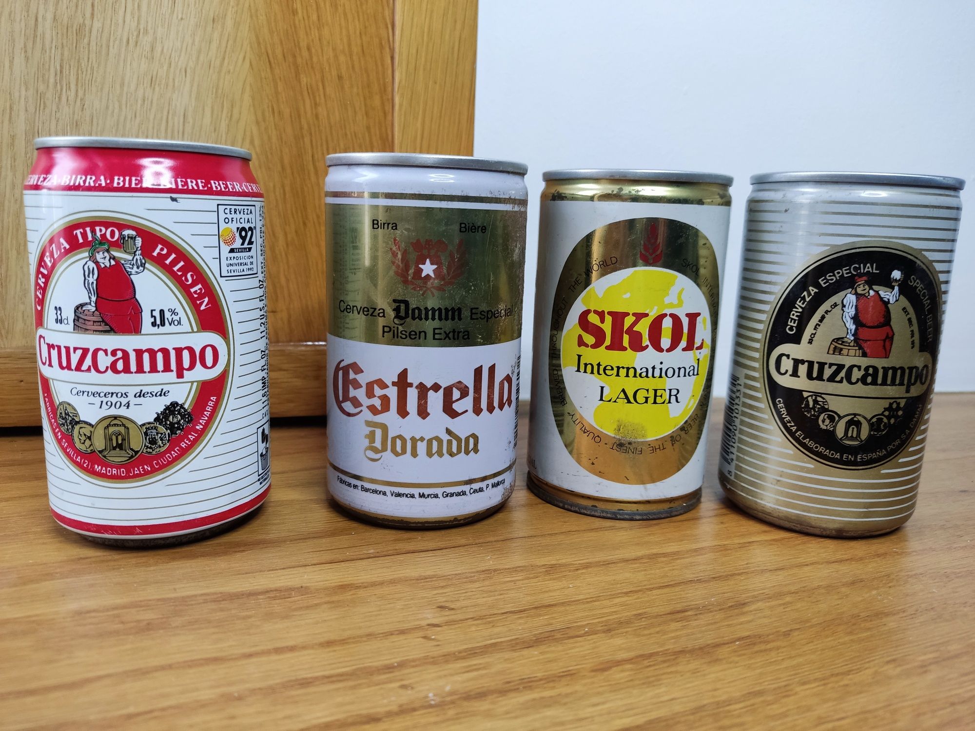 Latas de cerveja antigas, espanholas