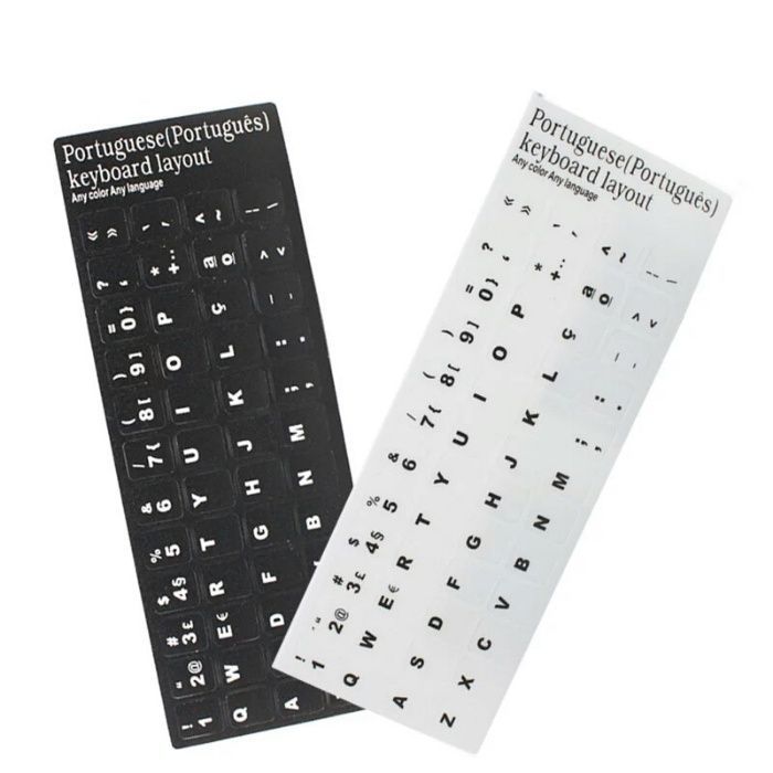 Adesivo Layout Teclado português autocolante teclas - preto ou branco