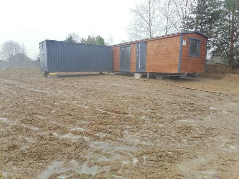 Domek całoroczny 30m2 do zamieszkania wyposażony + kontener