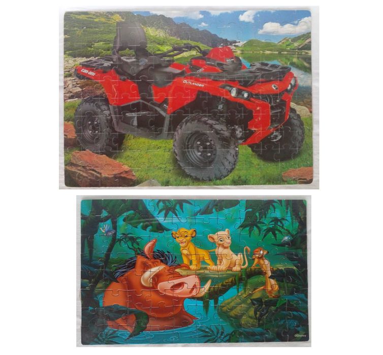 Пазлы цветные и яркие (большой и меньше). Все детали. Цена за оба