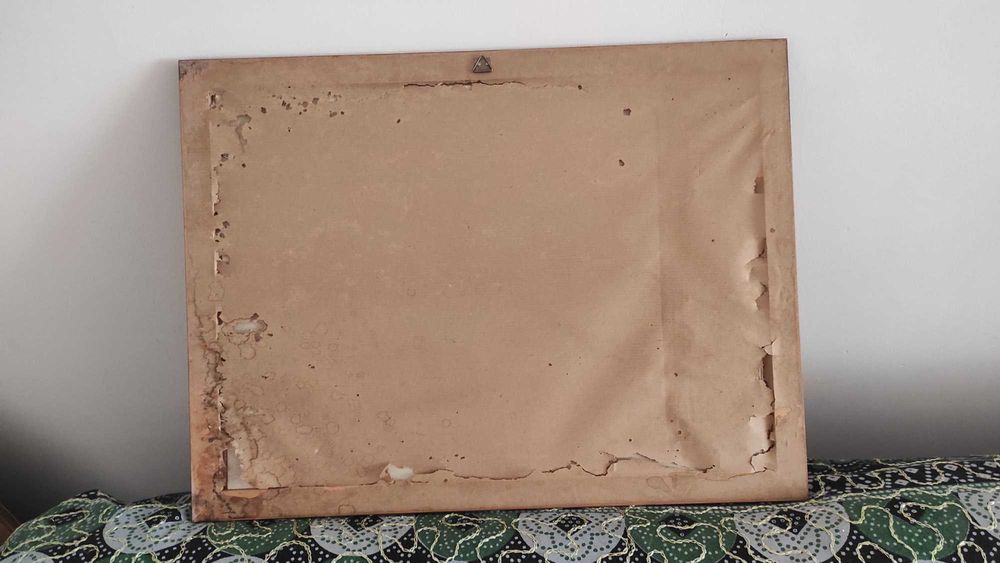 Quadro a carvão com moldura em madeira