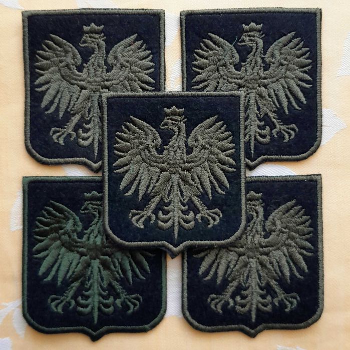 Emblemat naszywka godło orzeł Polska 65x55 mm 5 sztuk
