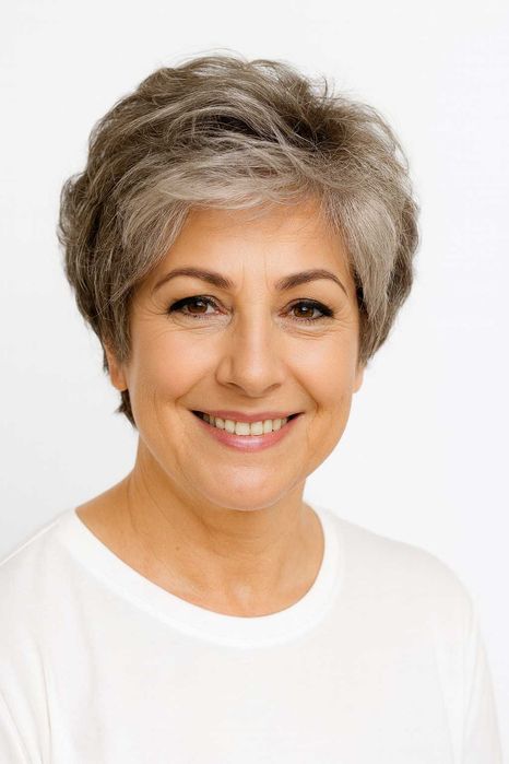 Krótka peruka z grzywką Ginger  mono delux w dużym rozmiarze 56-60cm