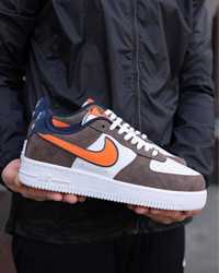 Чоловічі кросівки найк аір форс Nike Air Force Brown White Orange