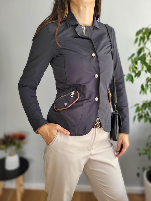 Granatowa elegancka kurtka damska przejściowa Massimo Dutti S