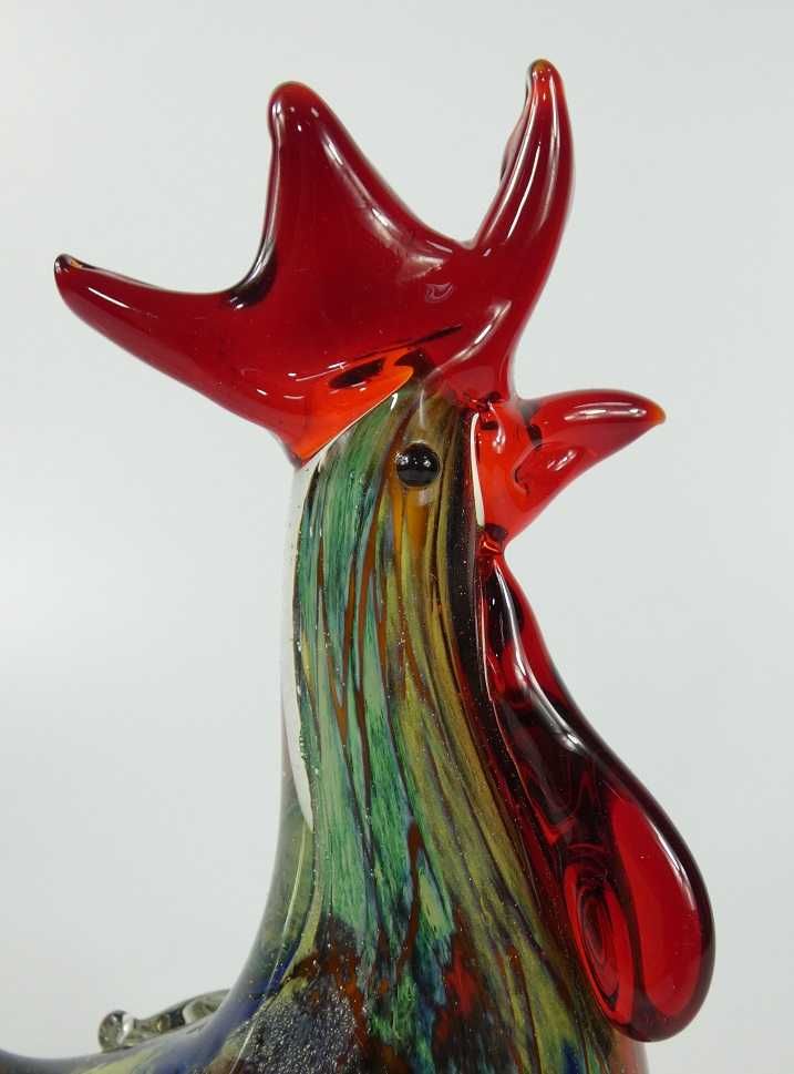 Figura szkło MURANO KOGUT ptak 20,5 cm figurka