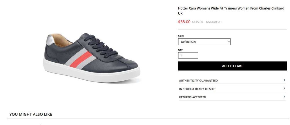 Женские кожаные кроссовки Hotter Cara Wide Fit (41р.26см)