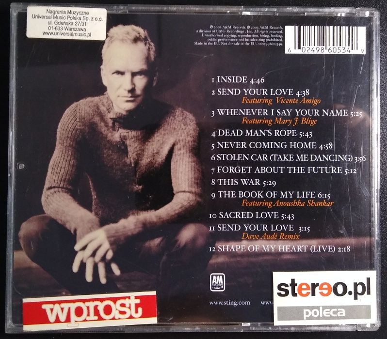 Płyta CD Sting Sacred Love