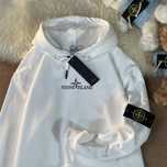 Стильне чоловіче худі Stone Island | Біле | Фліс | Розмір 5XL