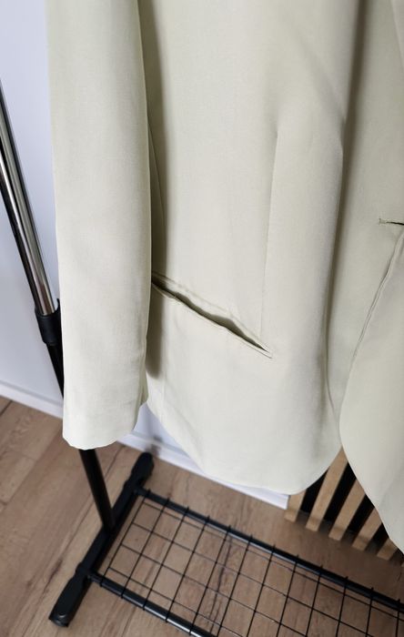 Wiskozowa marynarka pistacjowa oversize h&m L pudełkowa