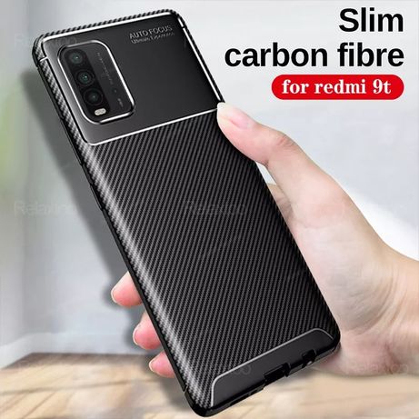 Capa T/ Fibra Carbono P/ Xiaomi Redmi 9T / Redmi Note 9 / Poco M3 -24h
