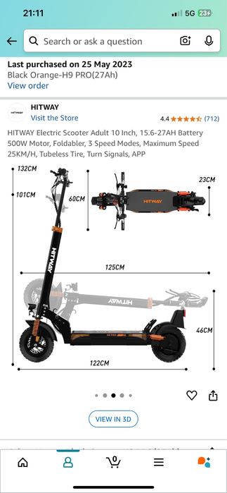 Електричний самокат новий  HITWAY