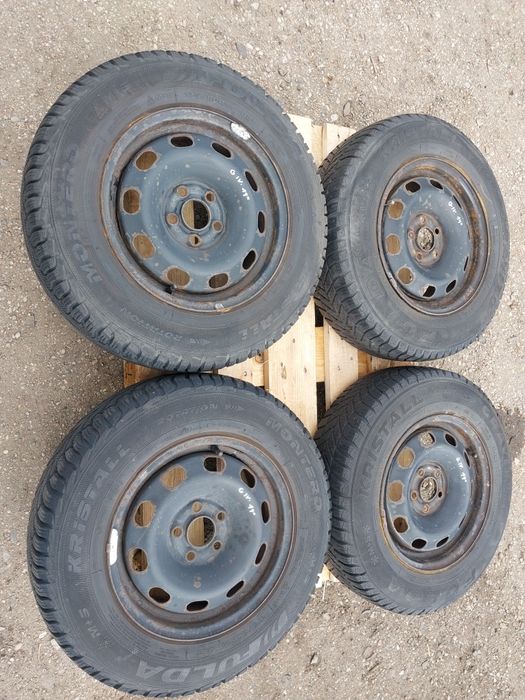 KOMPLET kół zimowych VW Golf Bora 14 cali 5×112 4 sztuki felgi+opony