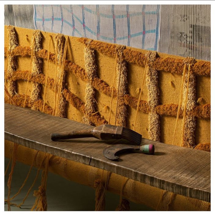 Tapete tecelagem feito a mao