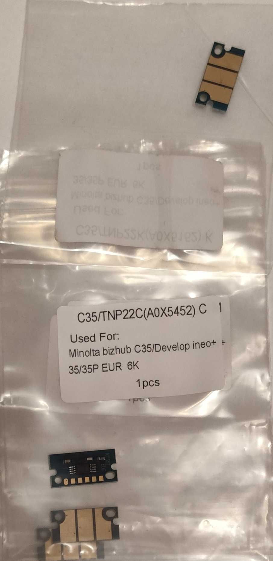 Konica Minolta Bizhub C35 C35P chipy zliczające zestaw 4 szt.