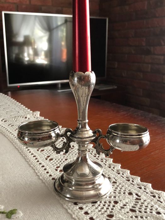 Piękny Kabaret srebrny do przypraw Wiedeń Pr 800 XIX wiek