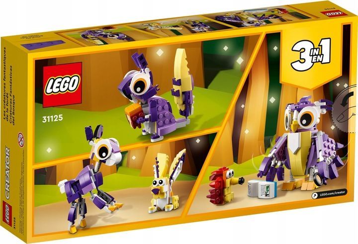 Lego 31125 Fantastyczne Leśne Zwierzęta 3w1 - Sowa Jeleń Wiewiórka