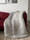 Koc z wełny czesankowej, handmade 110x160