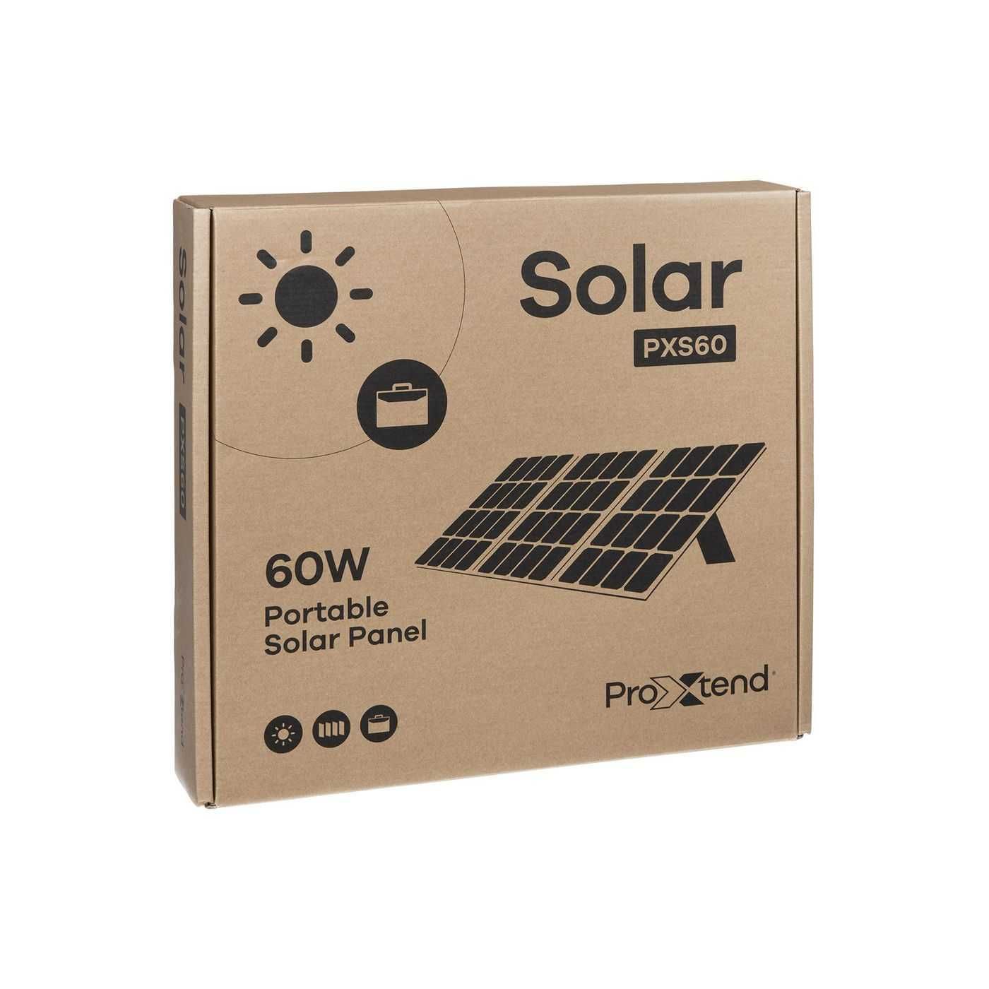 Портативная солнечная панель ProXtend Solar Panel 60W, PX-60WSP