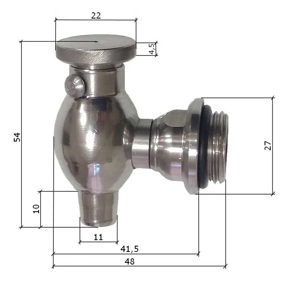 Kranik kran nierdzewny niekapek 1/2 cala ze stali inox do beczka bańka