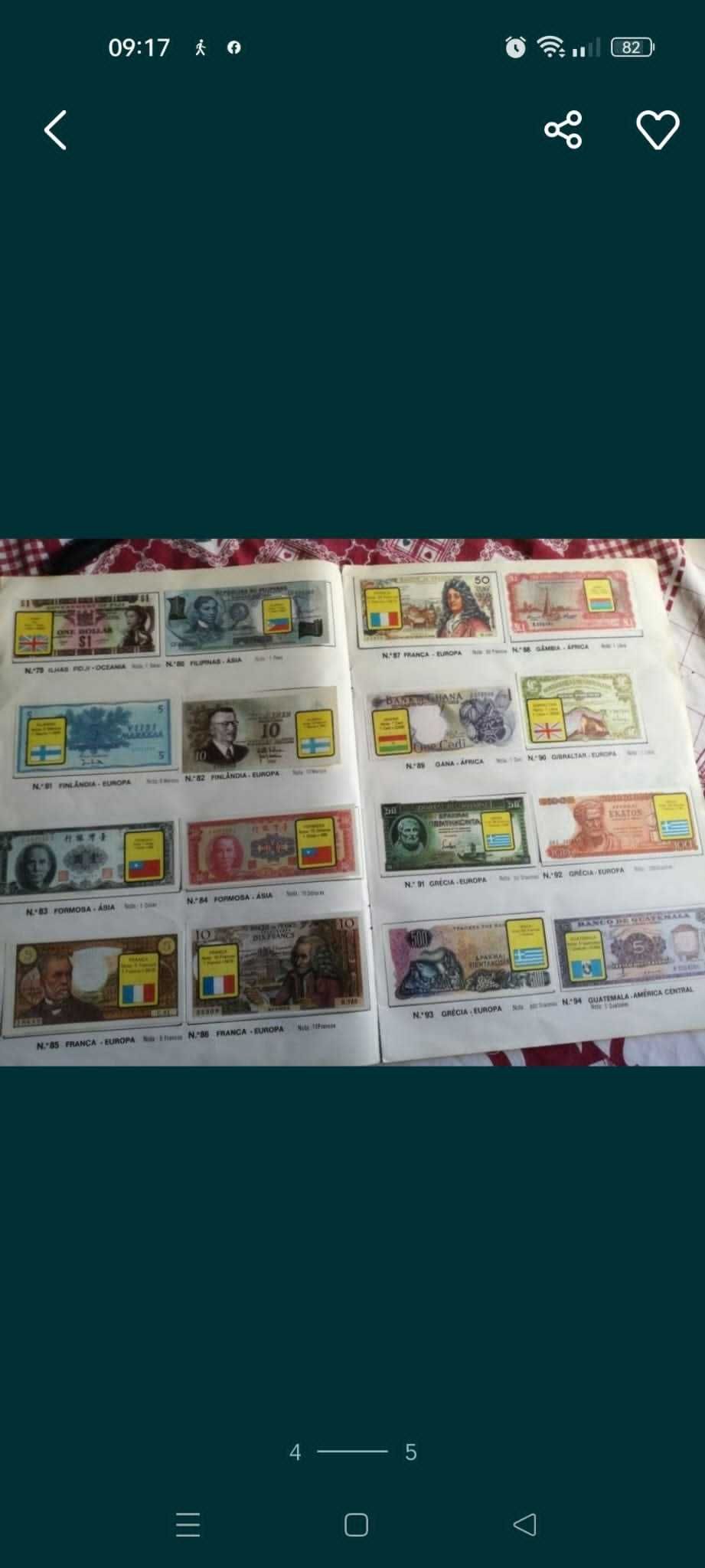 caderneta de cromos Notas do banco de todo o Mundo