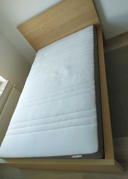 Łóżko IKEA MALM 120x200 cm Materac Hövág - Gotowy Komplet