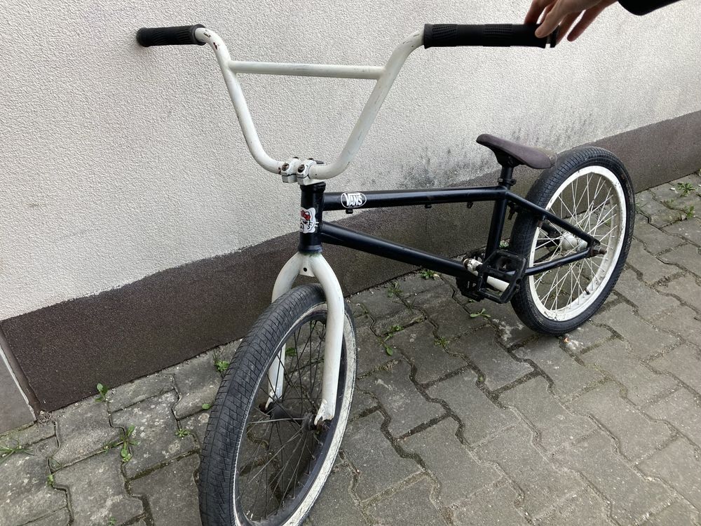 Rower BMX rama WTP biało czarny