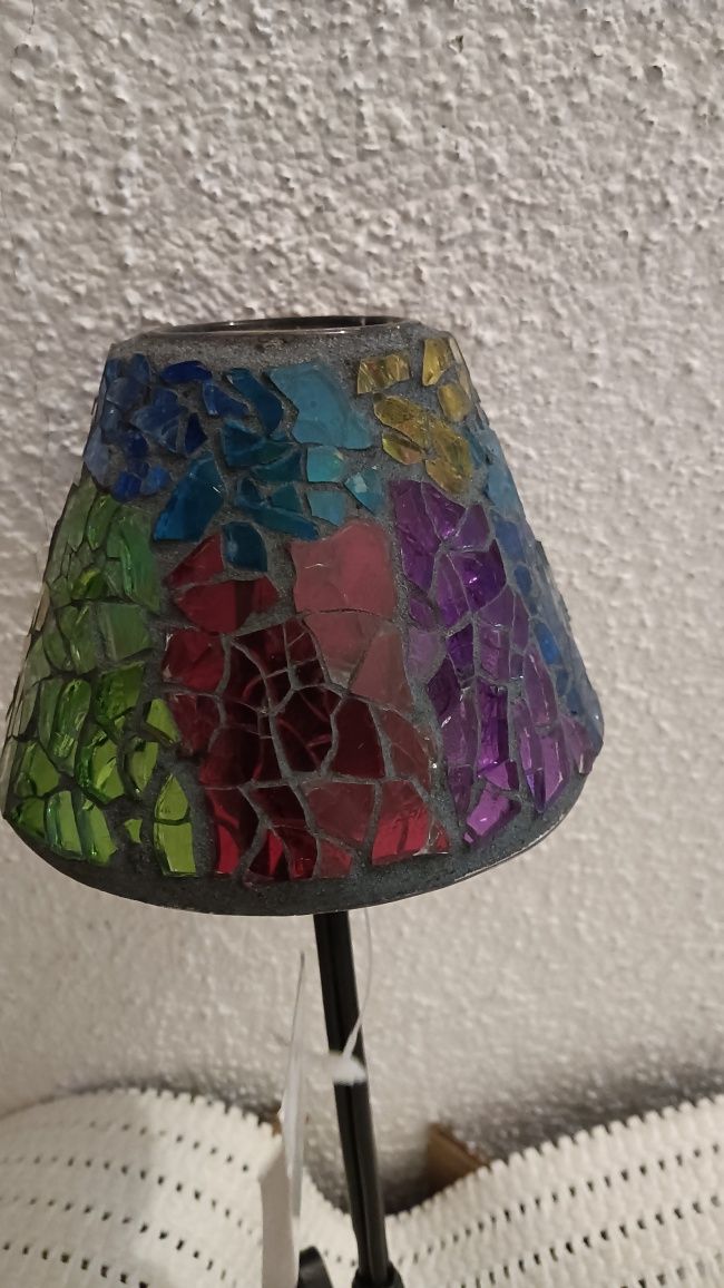 Castiçal vidro às cores