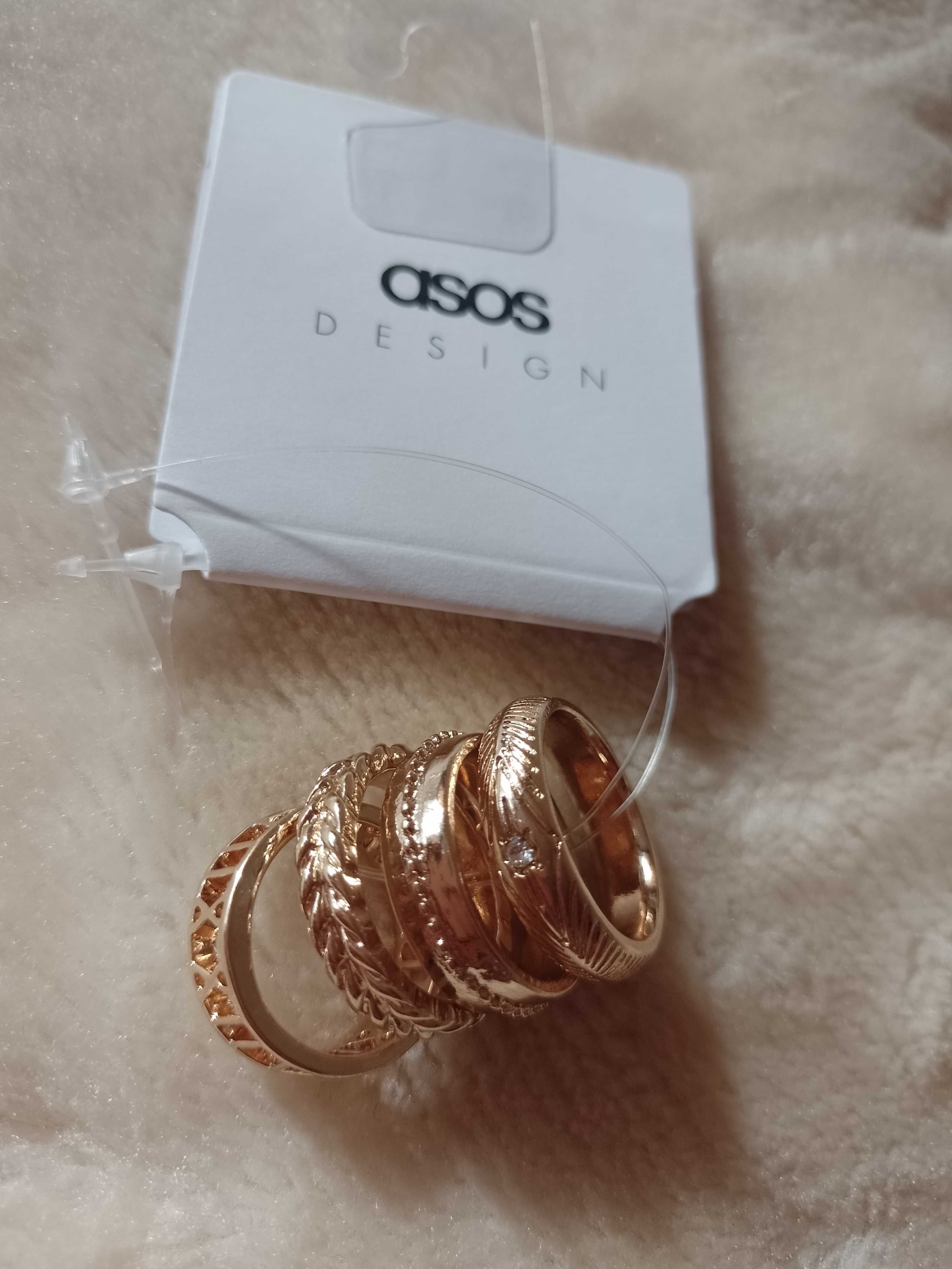 ASOS/ Zestaw 4 x pierścionek) obrączka z Londynu, NOWY