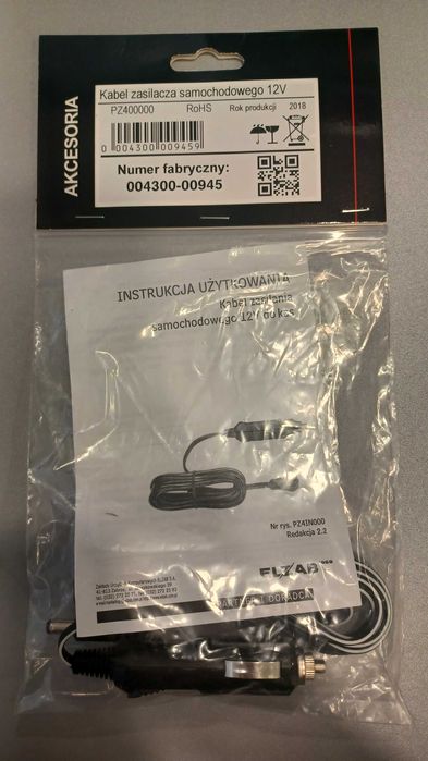 Kabel zasilacza samochodowego 12V do kas