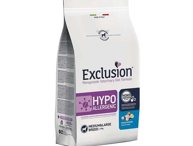 Exclusion Hypoallergenic Peixe e Batata Médio/Grande 12kg
