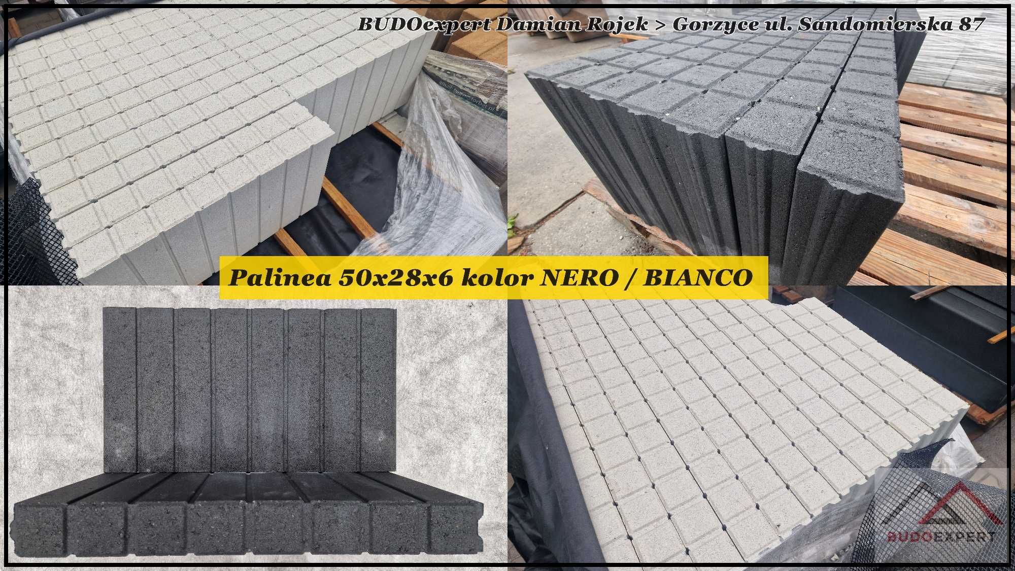 Obrzeże palisadowe gładkie PALINEA Nero Bianco Tiramisu