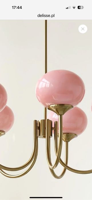 Lampa wisząca żyrandol w stylu retro glamour z kulistymi kloszami