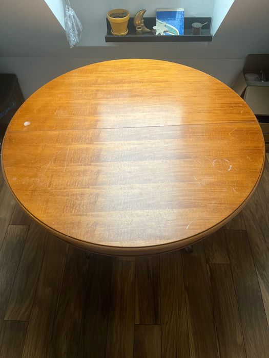 Okrągły drewniany stół 100 cm, rozkładany 100x145