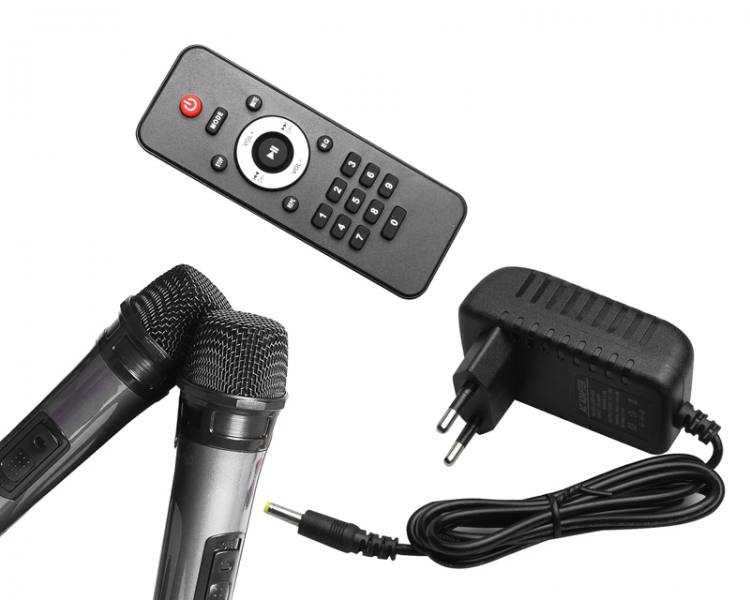 Głośnik bluetooth LTC 2x8`` 400W, 2 mikrofony i pilot USB/SD/AUX