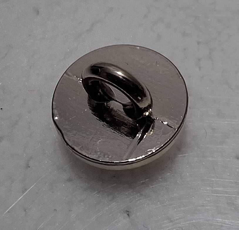 Guzik na stopce, okrągły, gładki, kolor srebrny, 10x6mm