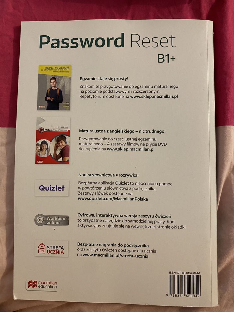 password reset B1+ workbook