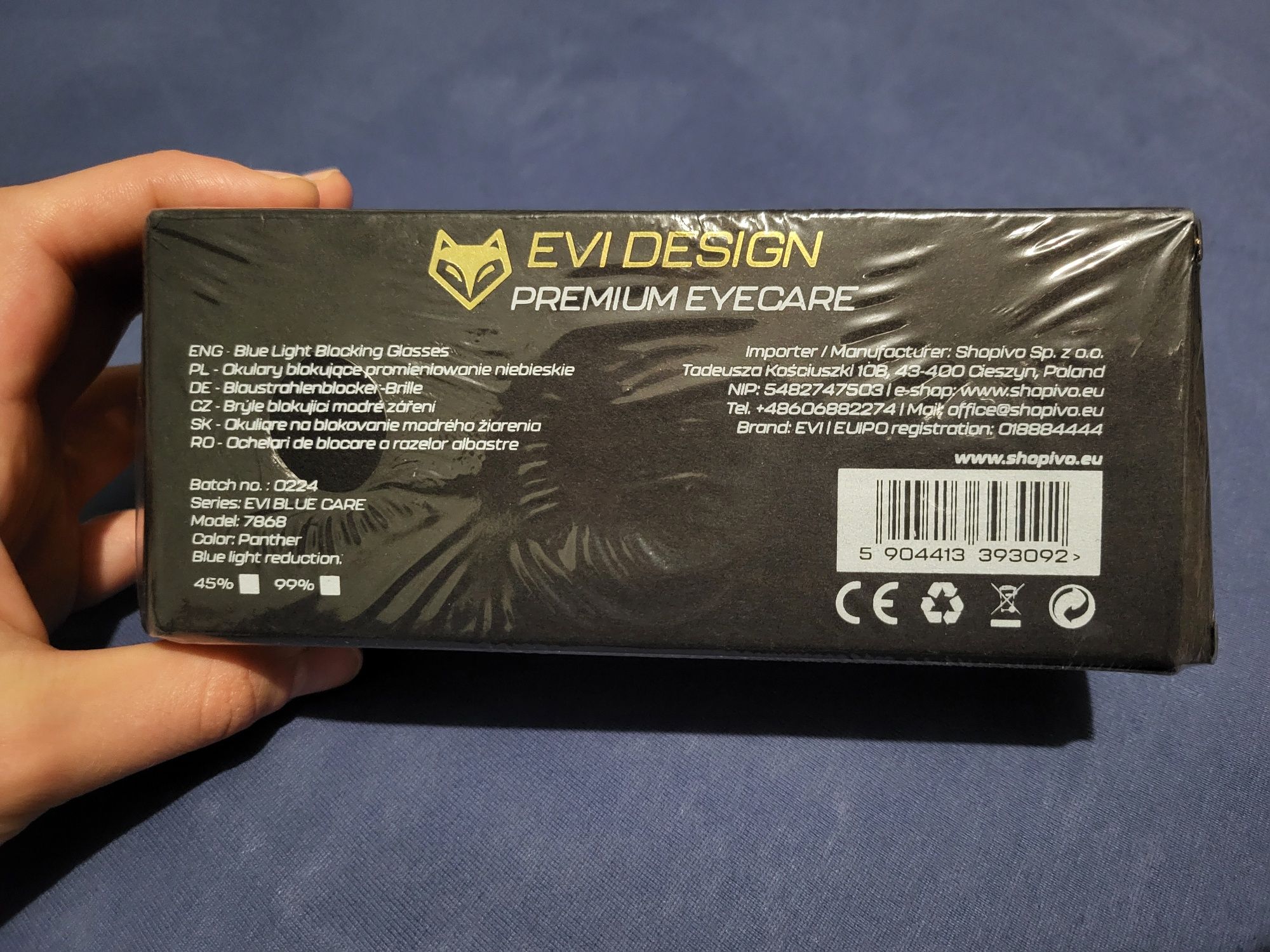 EVI Design Premium Eyecare - okulary blokujące niebieskie światło